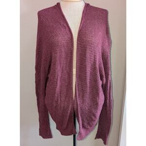 Womens Urban Outfitters BDG Ivy Cotton Blend Maroon Open Front Cardigan Size L